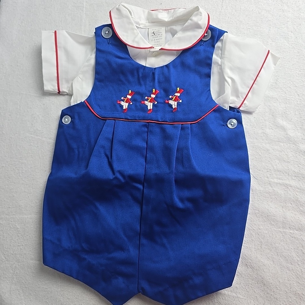 Vintage Baby Togs‎ 6-9 Month Embroidered Nutcracker Soldiers Romper Dress Shirt